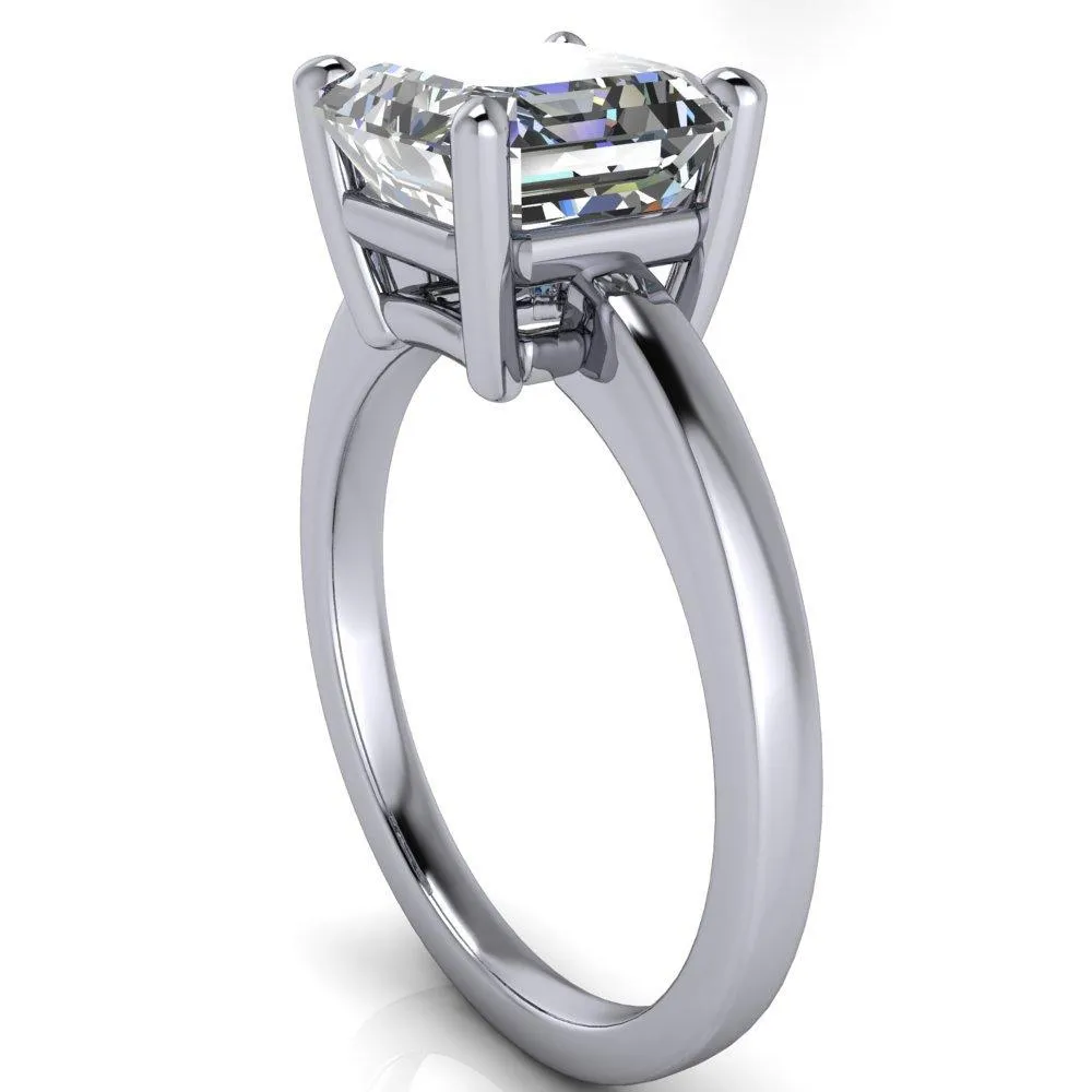 Keegan Asscher Moissanite 4 Prong Engagement Ring