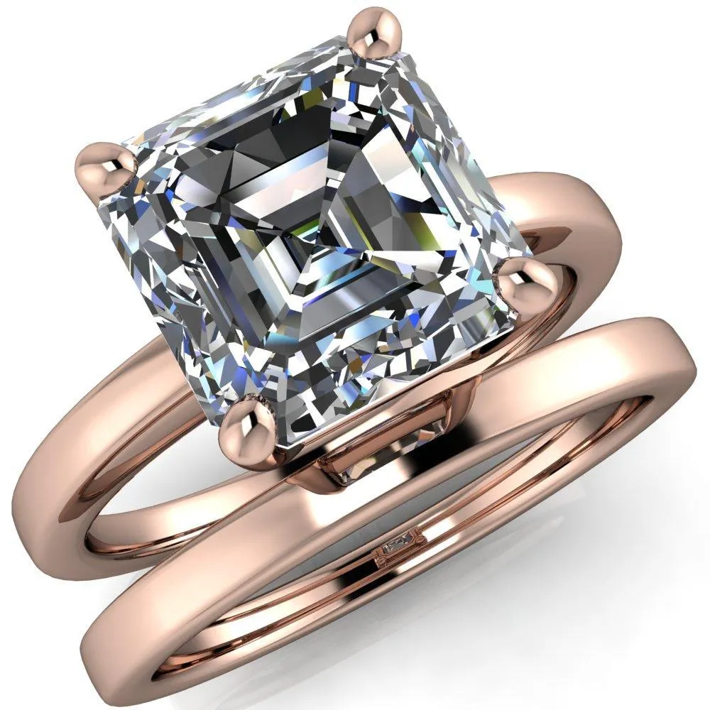 Keegan Asscher Moissanite 4 Prong Engagement Ring