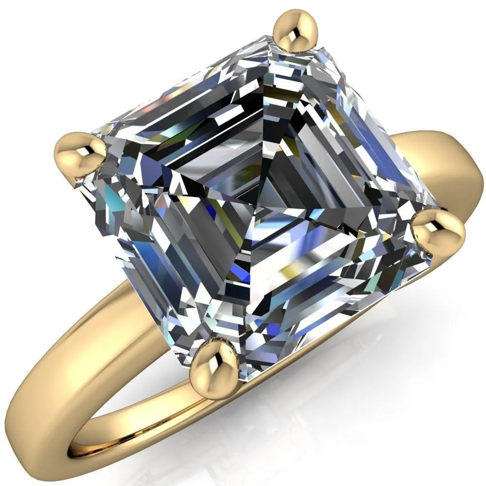Keegan Asscher Moissanite 4 Prong Engagement Ring