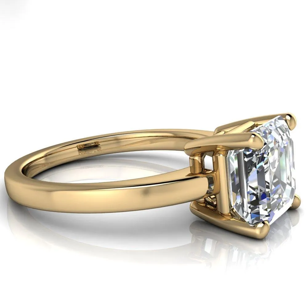 Keegan Asscher Moissanite 4 Prong Engagement Ring