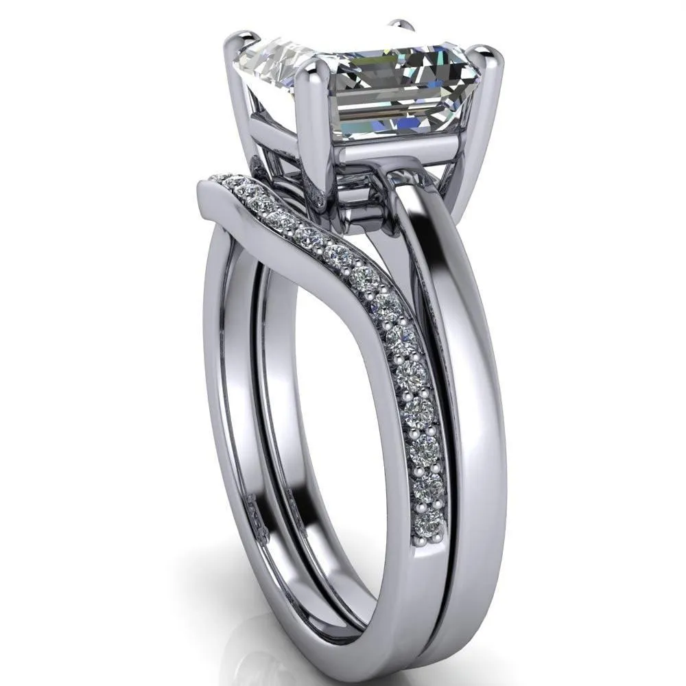 Keegan Asscher Moissanite 4 Prong Engagement Ring