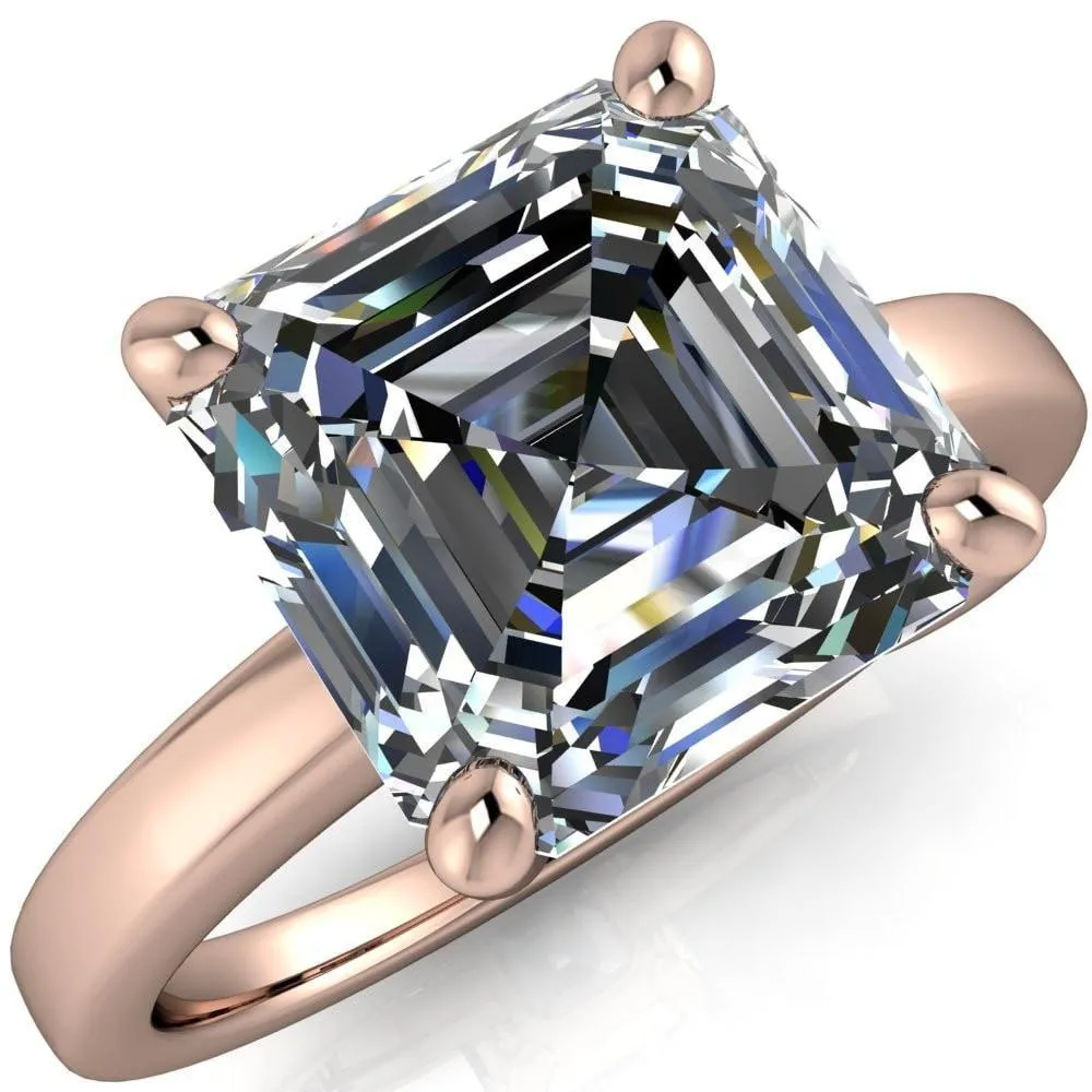 Keegan Asscher Moissanite 4 Prong Engagement Ring