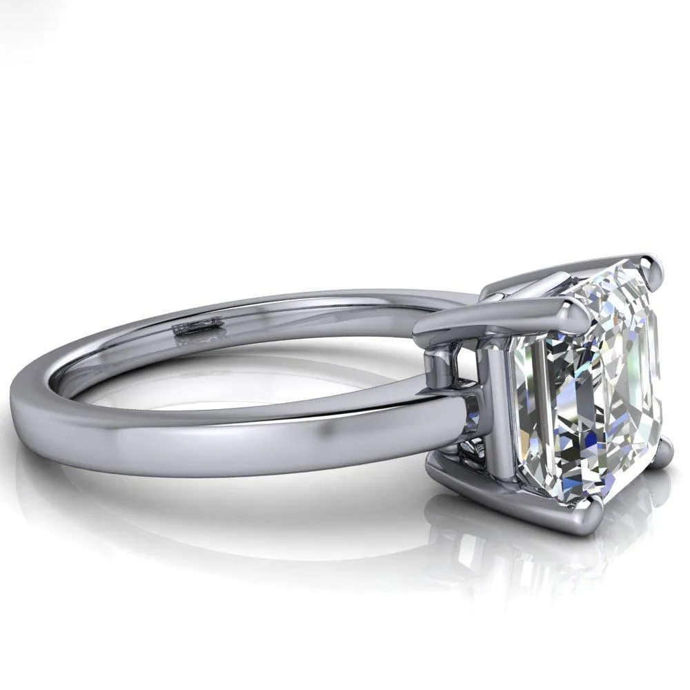 Keegan Asscher Moissanite 4 Prong Engagement Ring