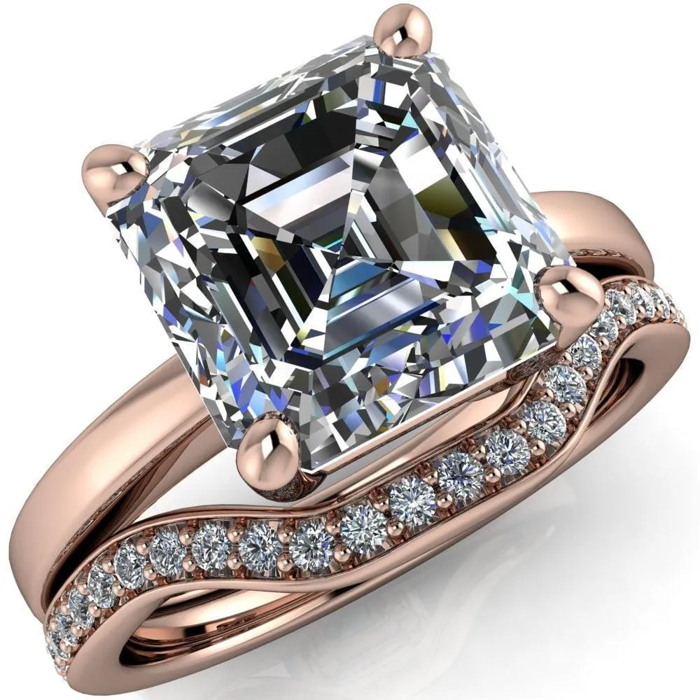 Keegan Asscher Moissanite 4 Prong Engagement Ring