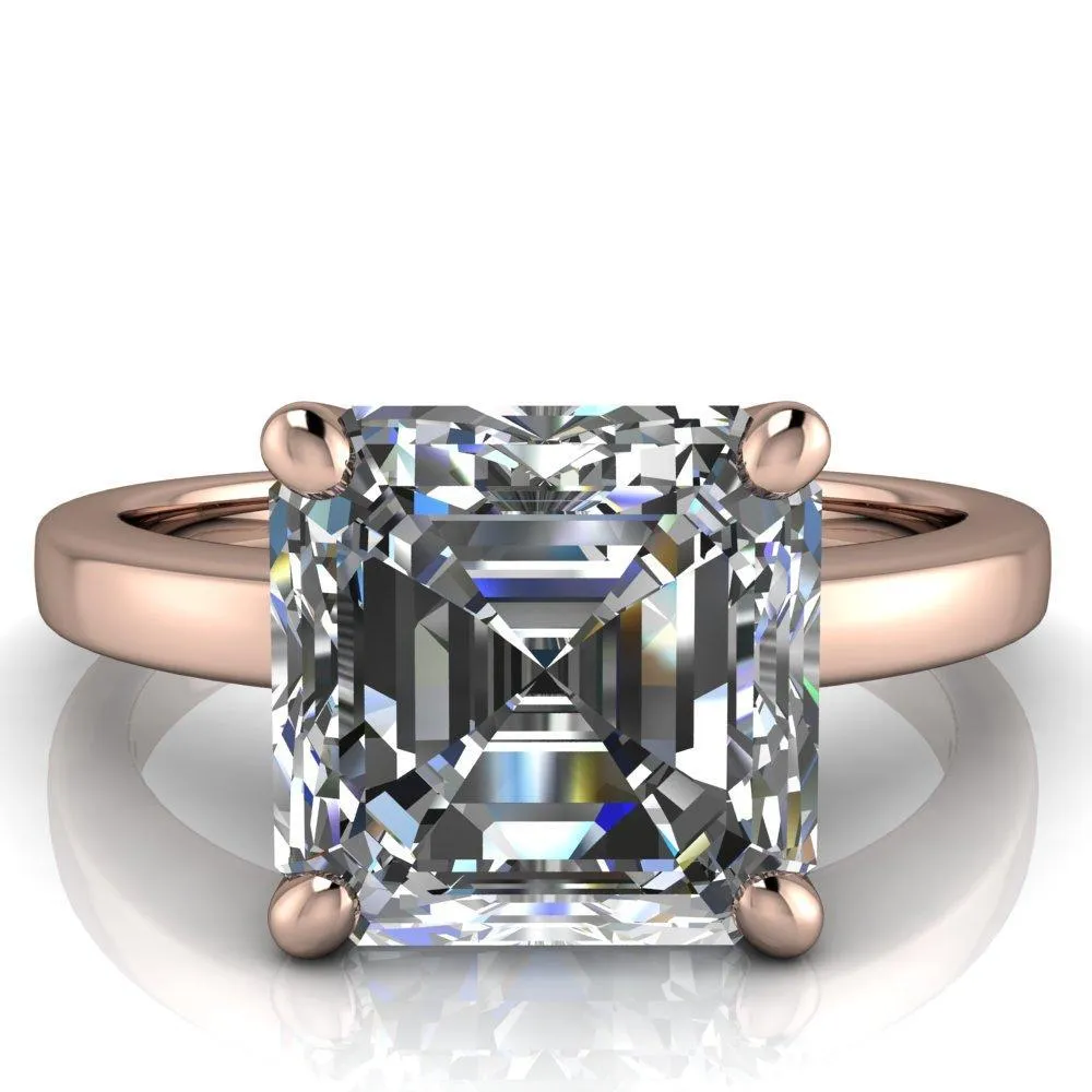 Keegan Asscher Moissanite 4 Prong Engagement Ring