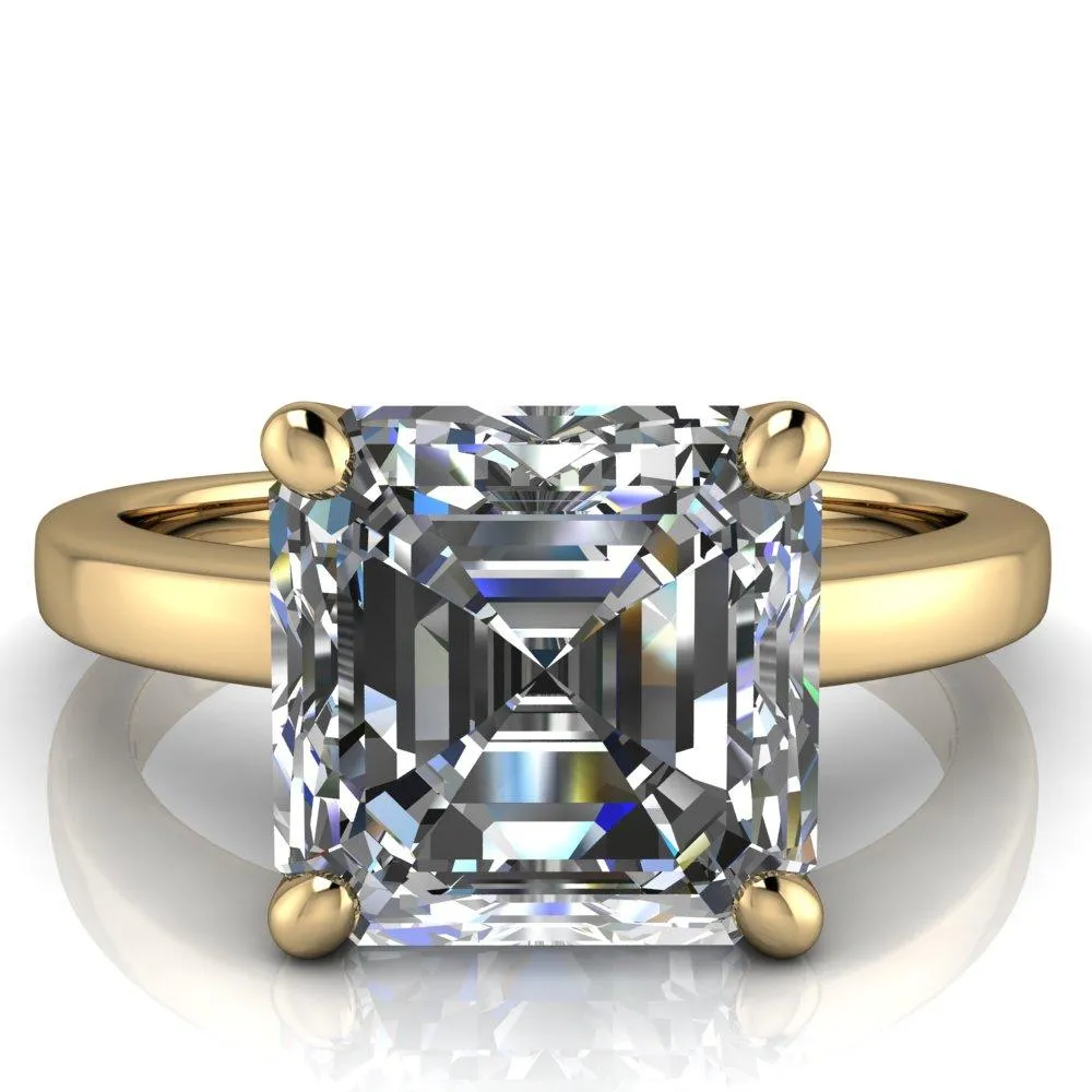 Keegan Asscher Moissanite 4 Prong Engagement Ring