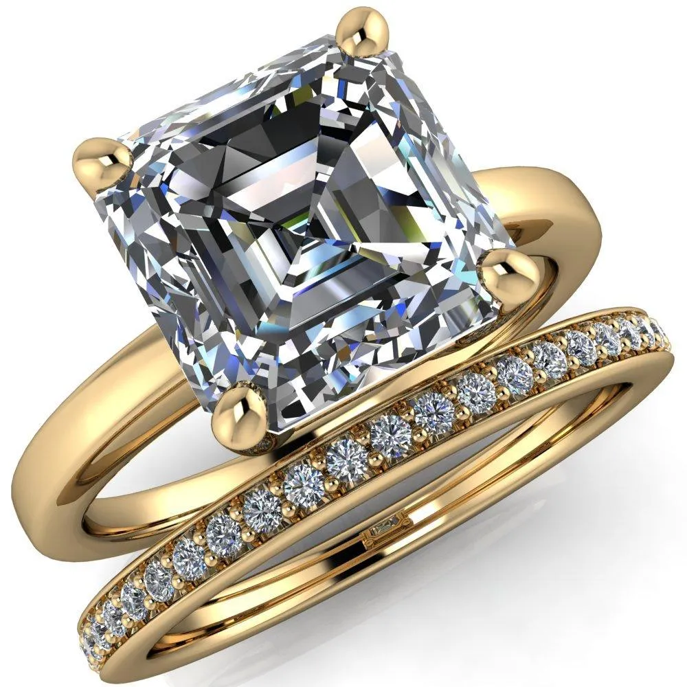 Keegan Asscher Moissanite 4 Prong Engagement Ring