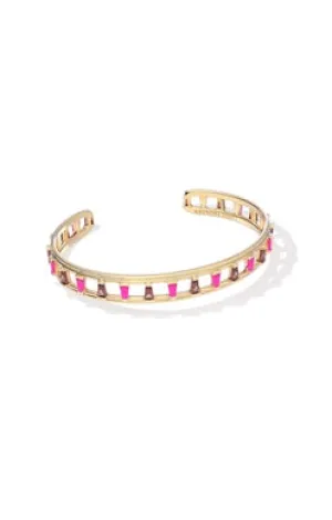 Kelsey Cuff Bracelet in Gold Pink Mix S/M