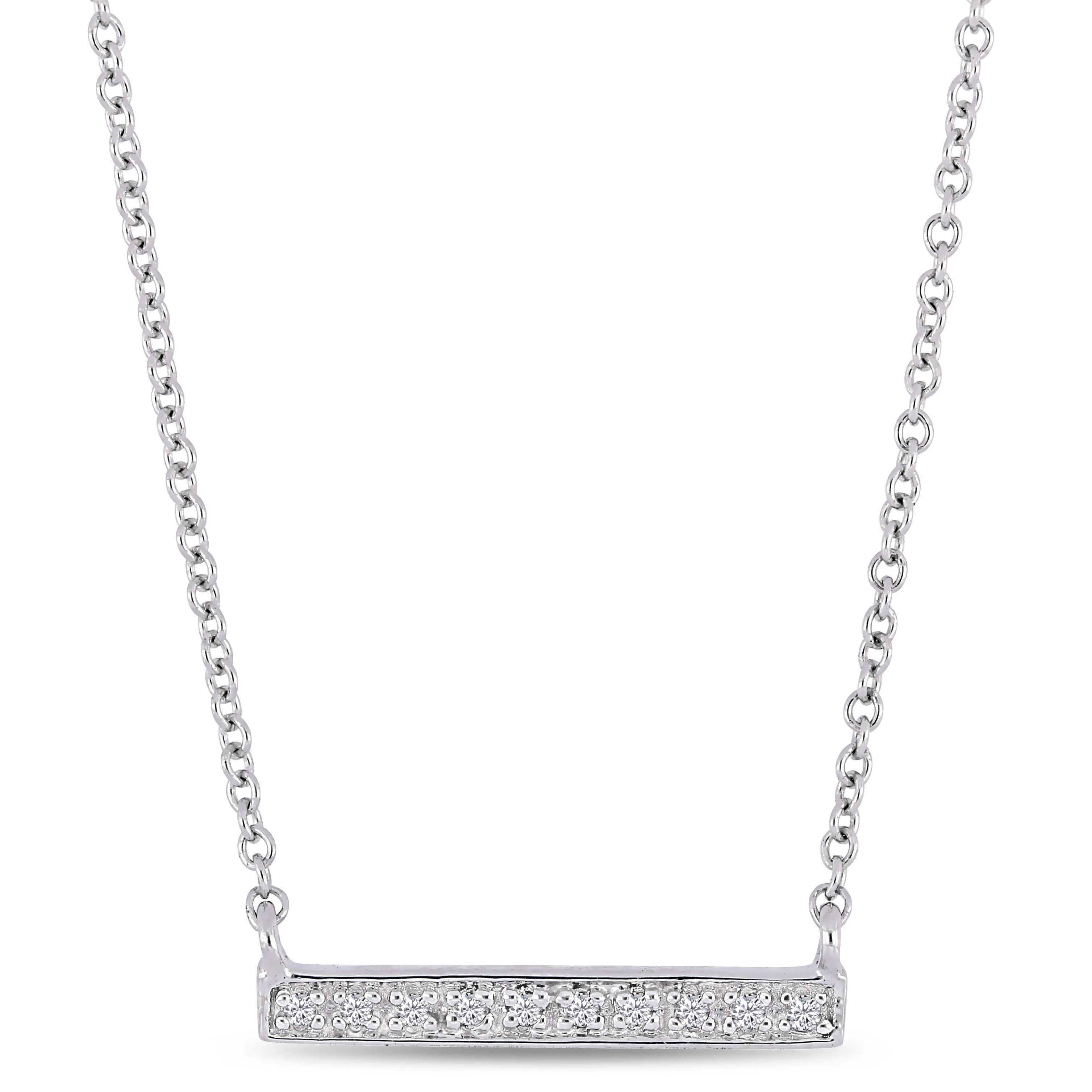 Kids Cluster Rectangular Bar Necklace 10K Gold