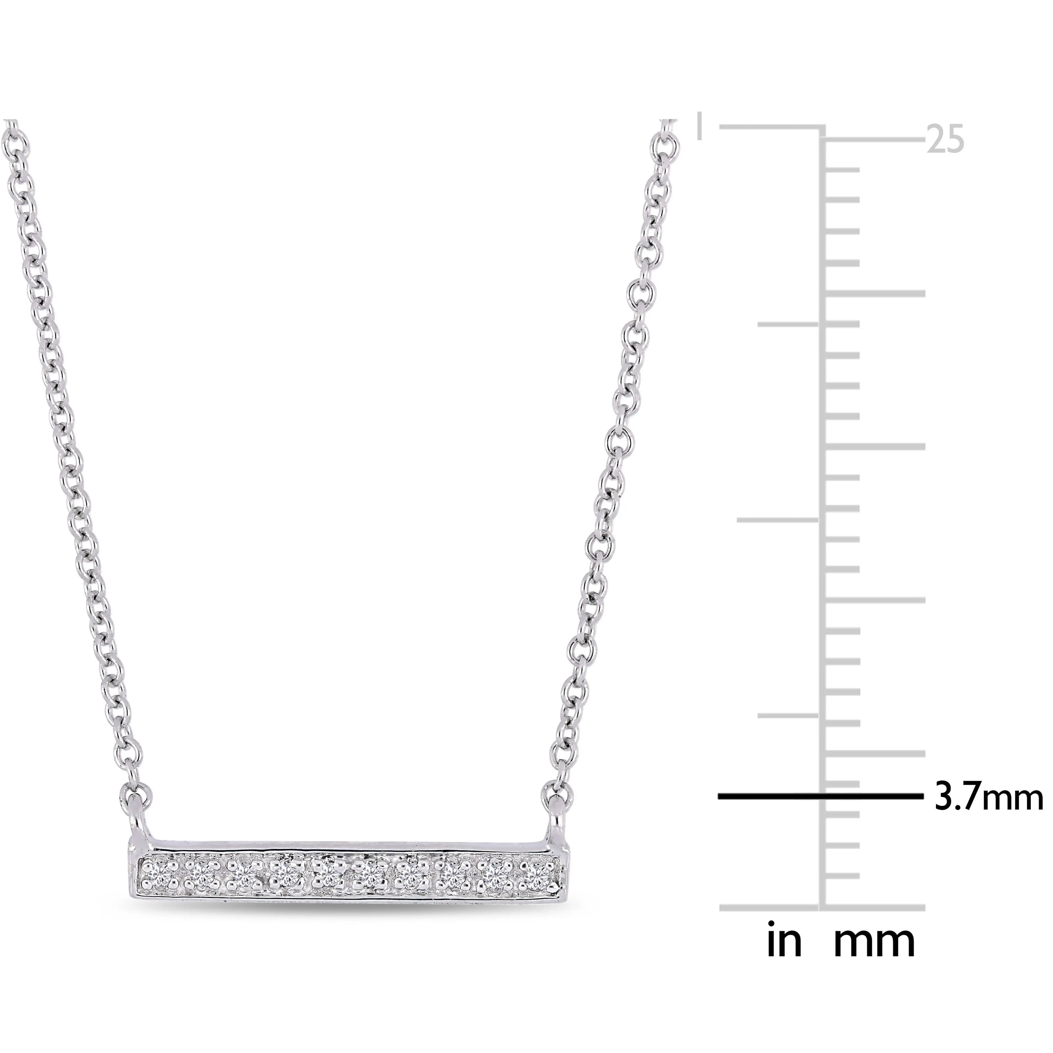 Kids Cluster Rectangular Bar Necklace 10K Gold