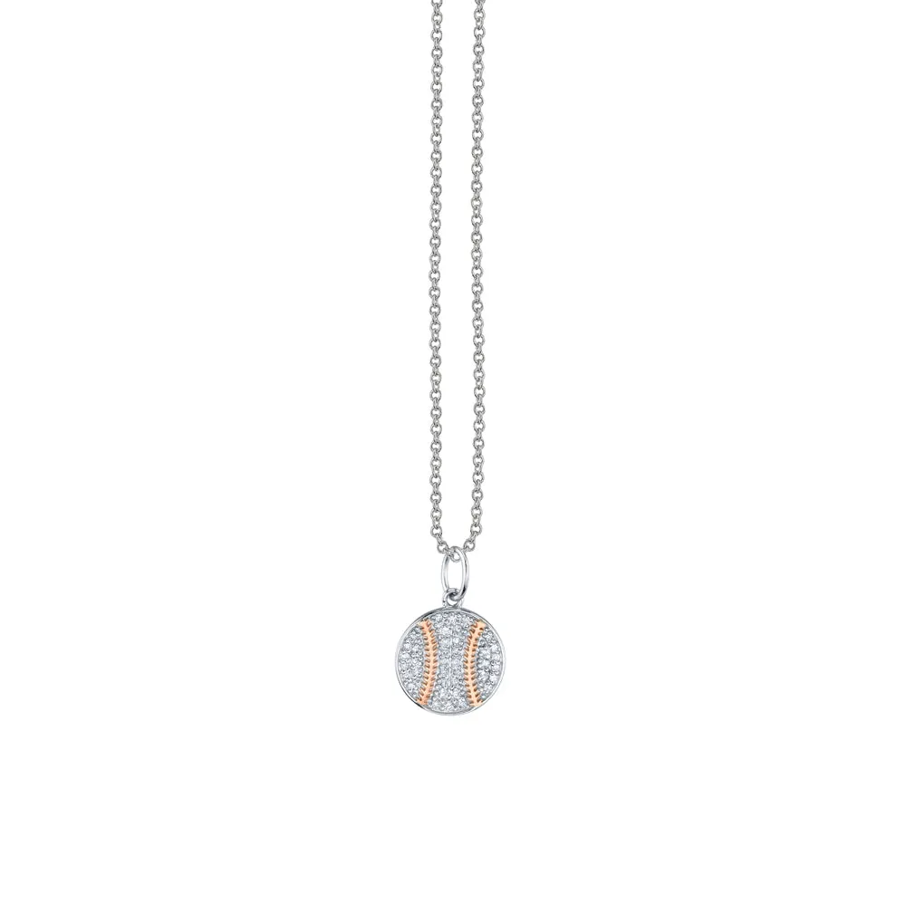 Kids Collection Gold & Diamond Baseball Necklace