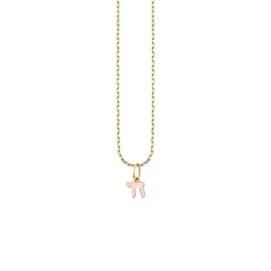 Kids Collection Gold & Enamel Mini Chai Charm Necklace