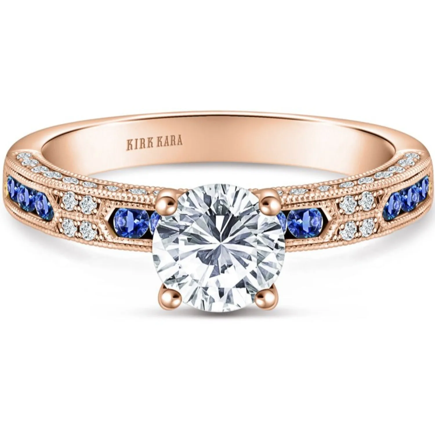 Kirk Kara "Charlotte" Blue Sapphire Diamond Engagement Ring
