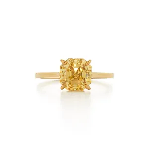 Kwiat Asscher Cut Yellow Diamond Engagement Ring