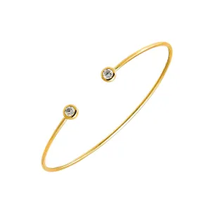 Lab Grown Diamond Bezel Open Bangle 14K