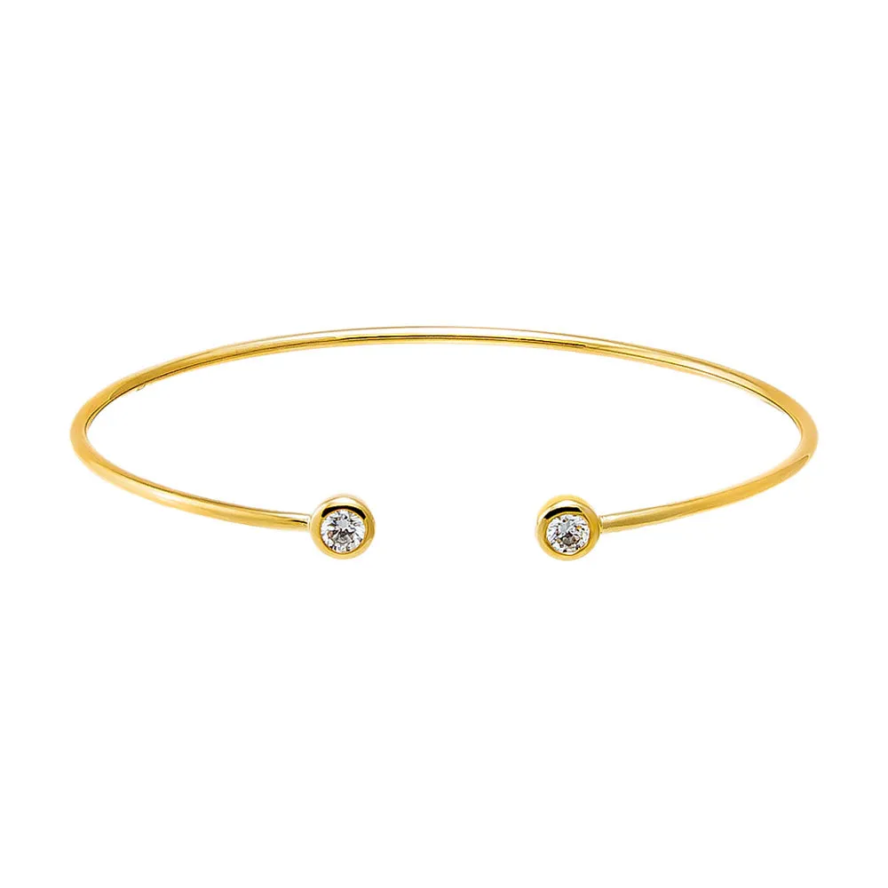 Lab Grown Diamond Bezel Open Bangle 14K