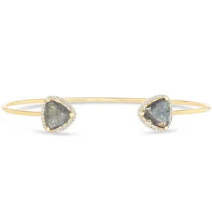 Labradorite and Diamond Cuff