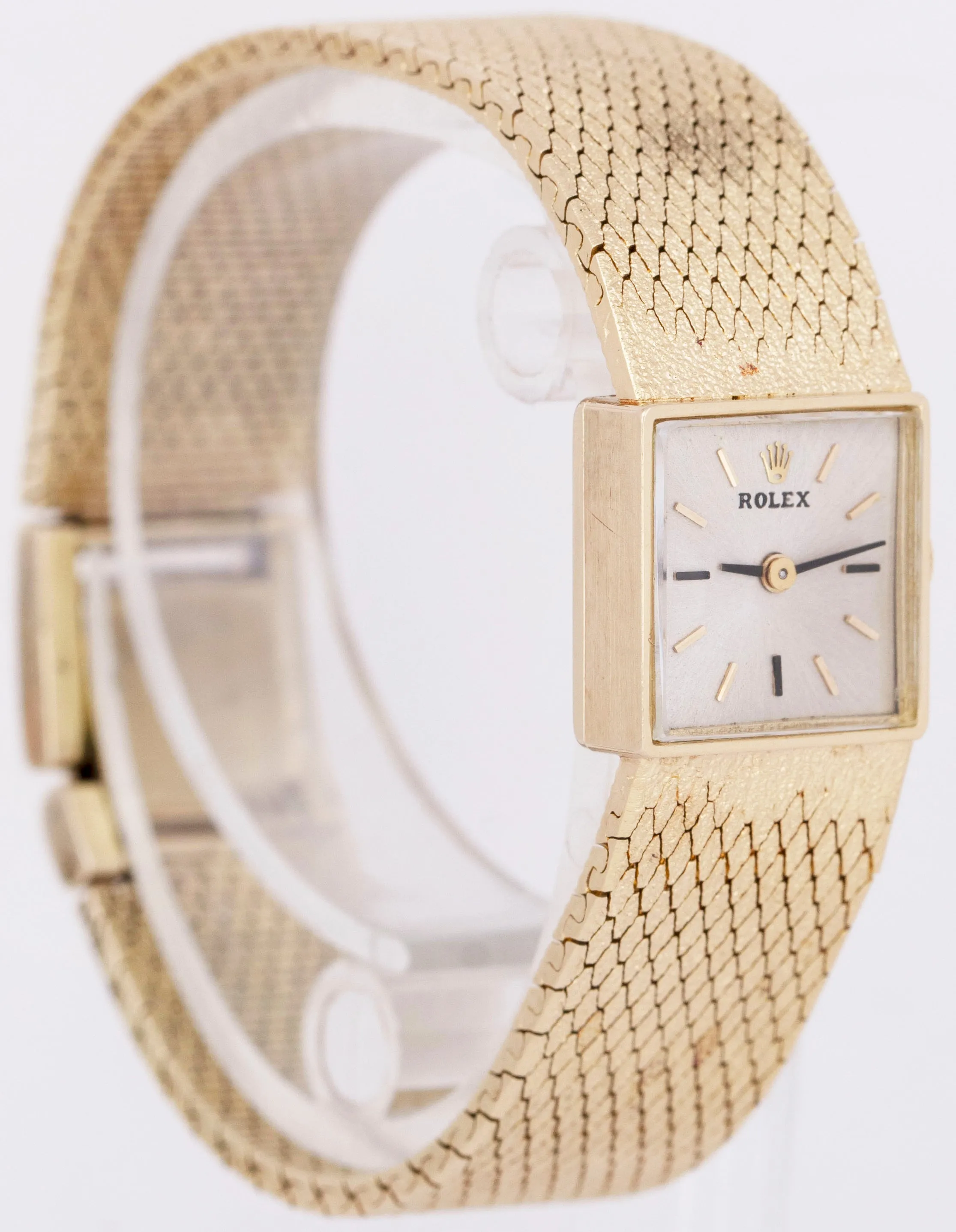 Ladies Rolex Cocktail 14K Yellow Gold 15mm Silver Mechanical Watch 3457