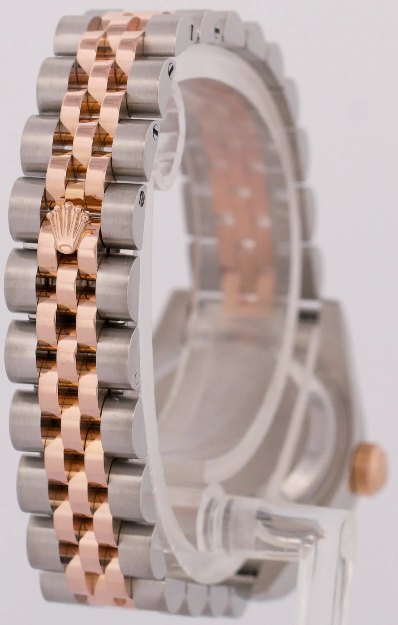 Ladies Rolex DateJust 26mm FACTORY PINK DIAMOND 18K Rose Gold JUBILEE 179171