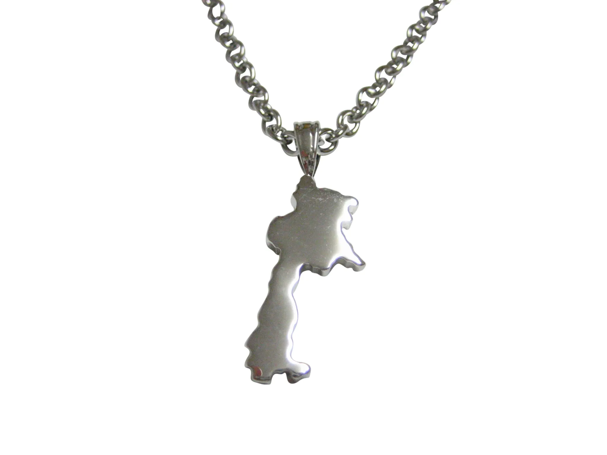 Laos Map Shape Pendant Necklace