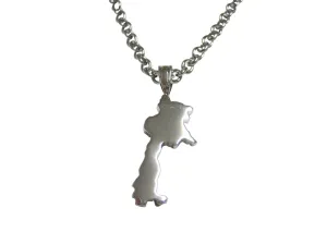 Laos Map Shape Pendant Necklace