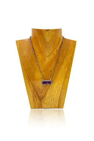 Large Bar Necklace - Purple Spiny Oyster