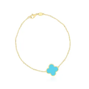Large Turquoise Single Clover Bracelet