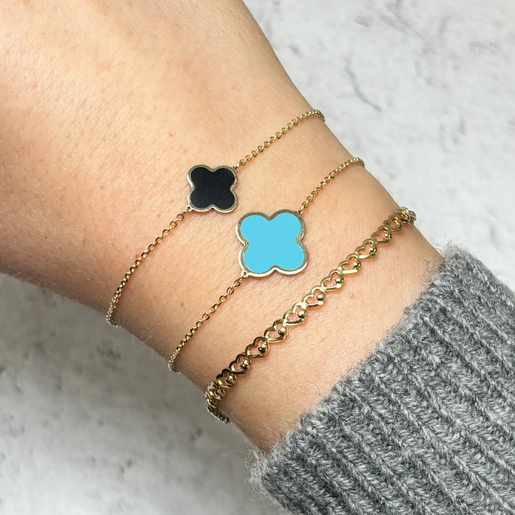 Large Turquoise Single Clover Bracelet