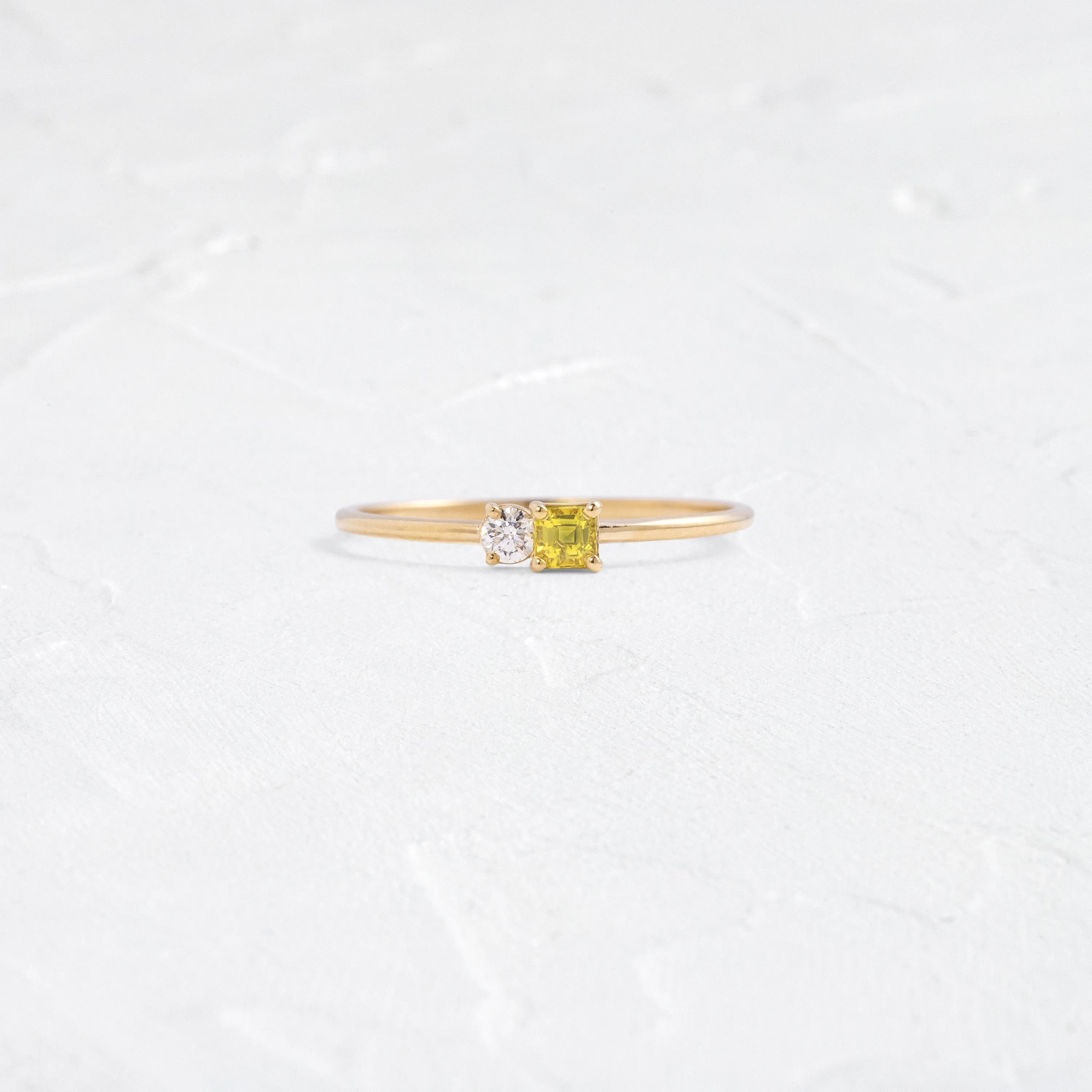 Lemon Sapphire Duet Ring, Edition 2
