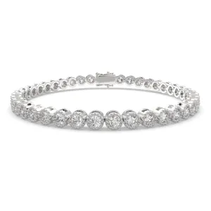 Leocadia Round Cut Diamond Tennis Bracelet Milgrain Bezel (4 ctw)