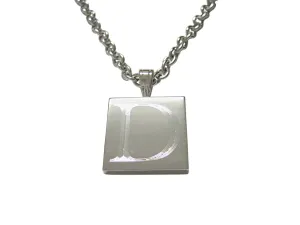 Letter D Etched Monogram Pendant Necklace