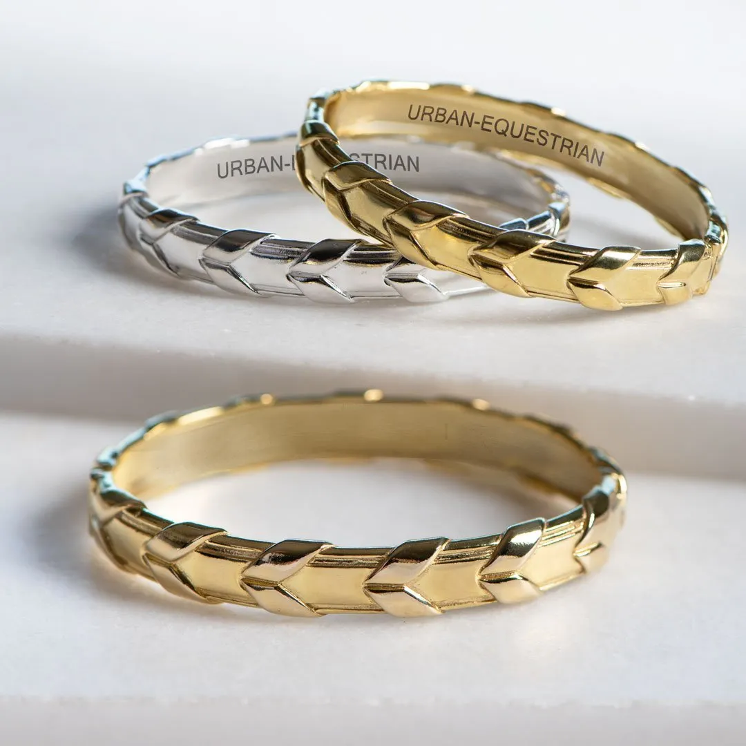Lexington - Laced Rein in Sterling Silver or 14K Gold on Brass Bracelet