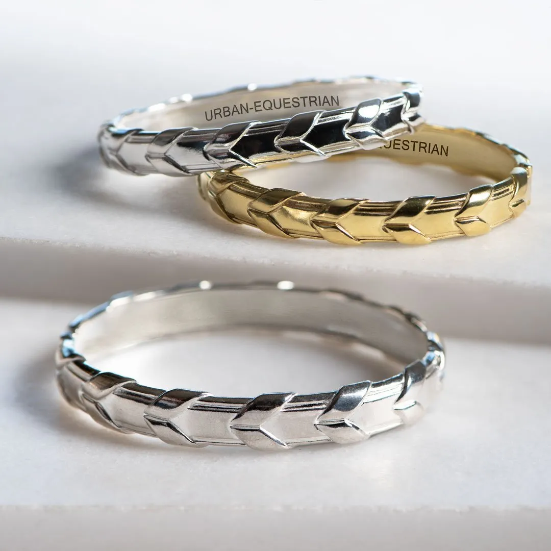 Lexington - Laced Rein in Sterling Silver or 14K Gold on Brass Bracelet