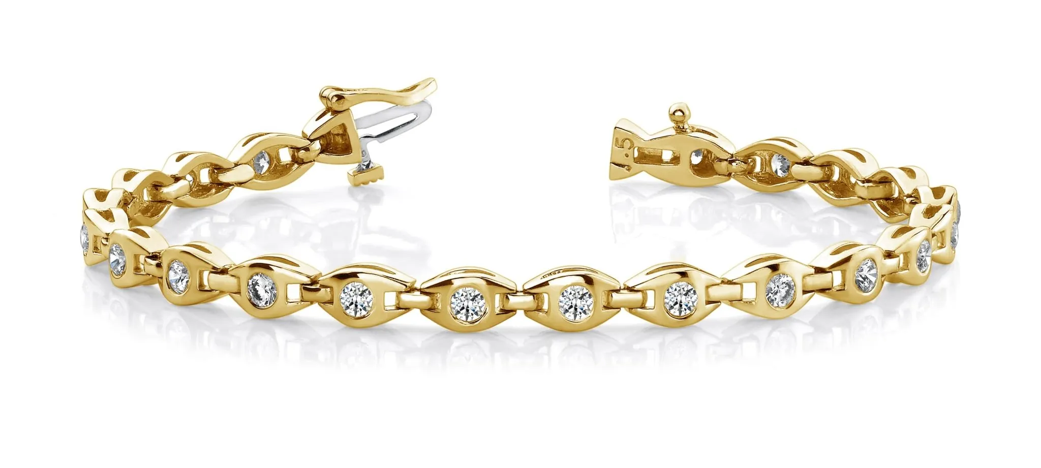 Linked Eye Diamond Bracelet with 1.54 ct.(finished) 2.7mm