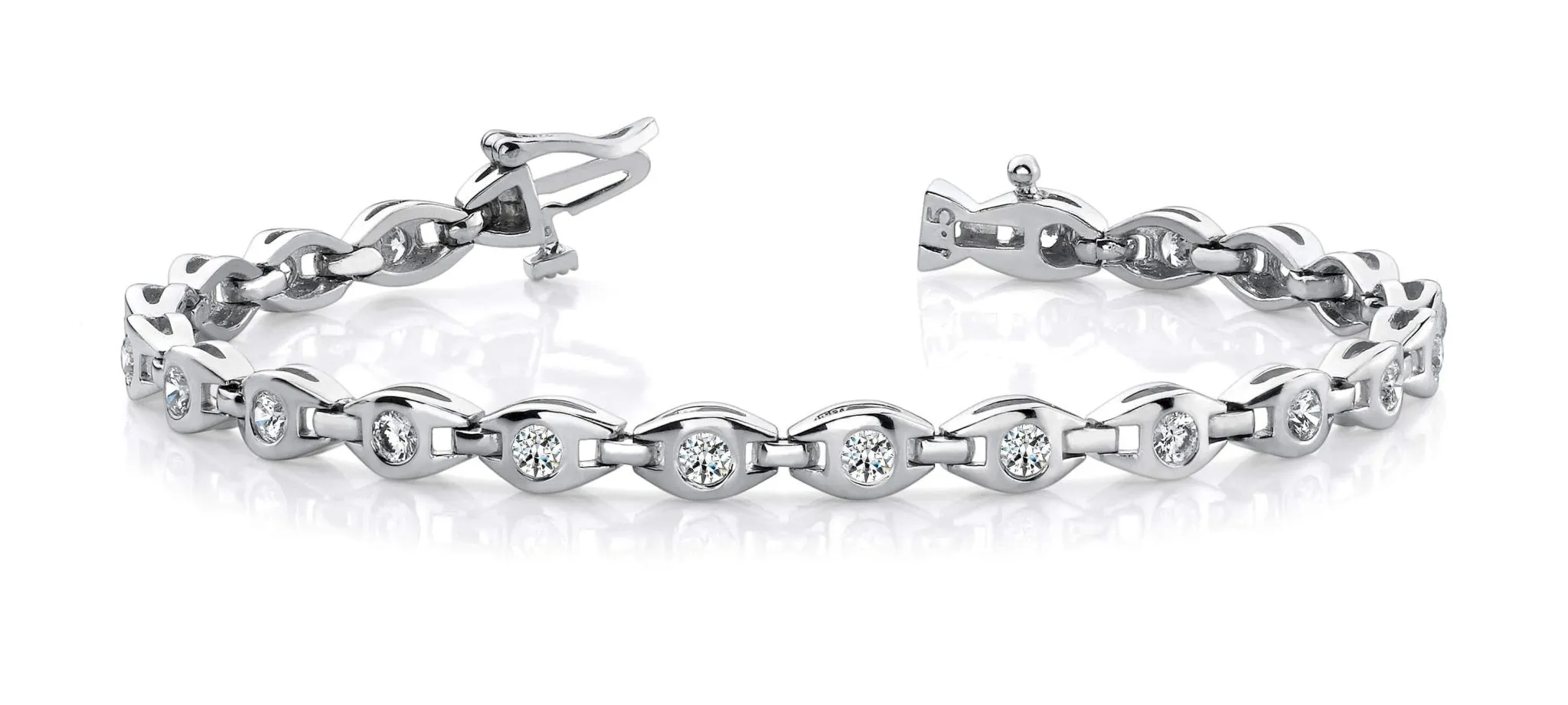 Linked Eye Diamond Bracelet with 1.54 ct.(finished) 2.7mm
