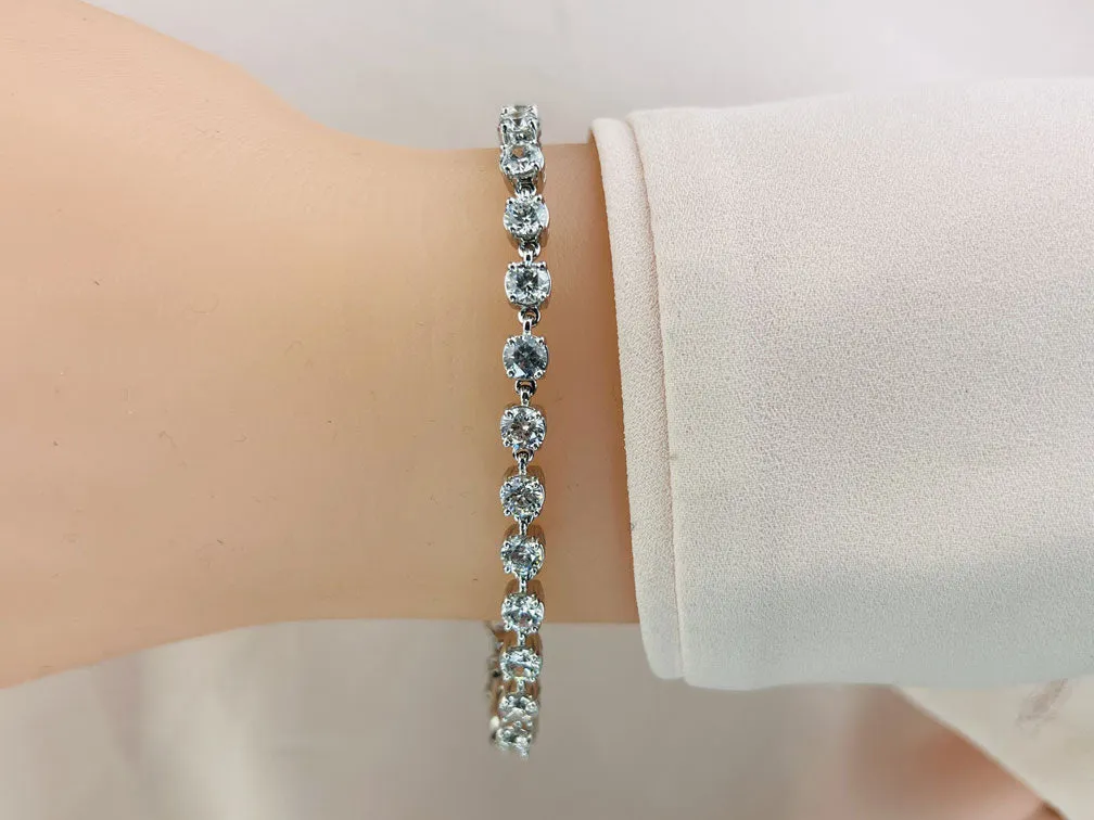 Linked Lab-Grown Diamond Tennis Bracelet with 7.00 ct.(finished) 4mm