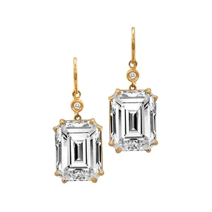 Lisa Nik Emerald Cut Quartz Earring