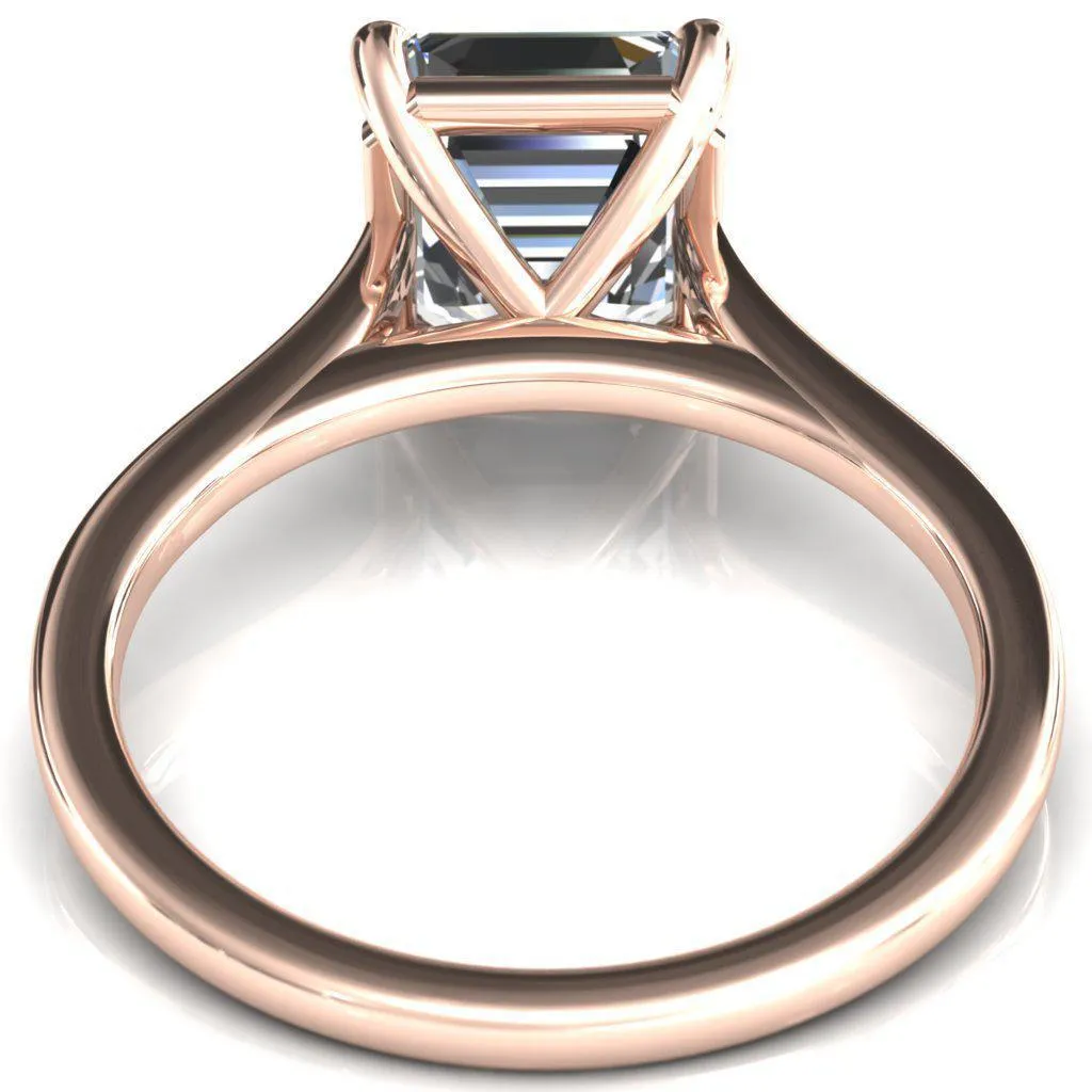 Lizzy Asscher Moissanite 4 Claw Prong Cathedral Engagement Ring