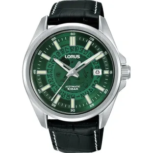 lorus automatic gents stainless steel green dial strap watch