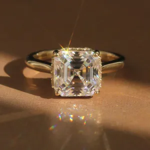Lustrous Legacy: Hidden Halo 3 Carat Asscher Ring