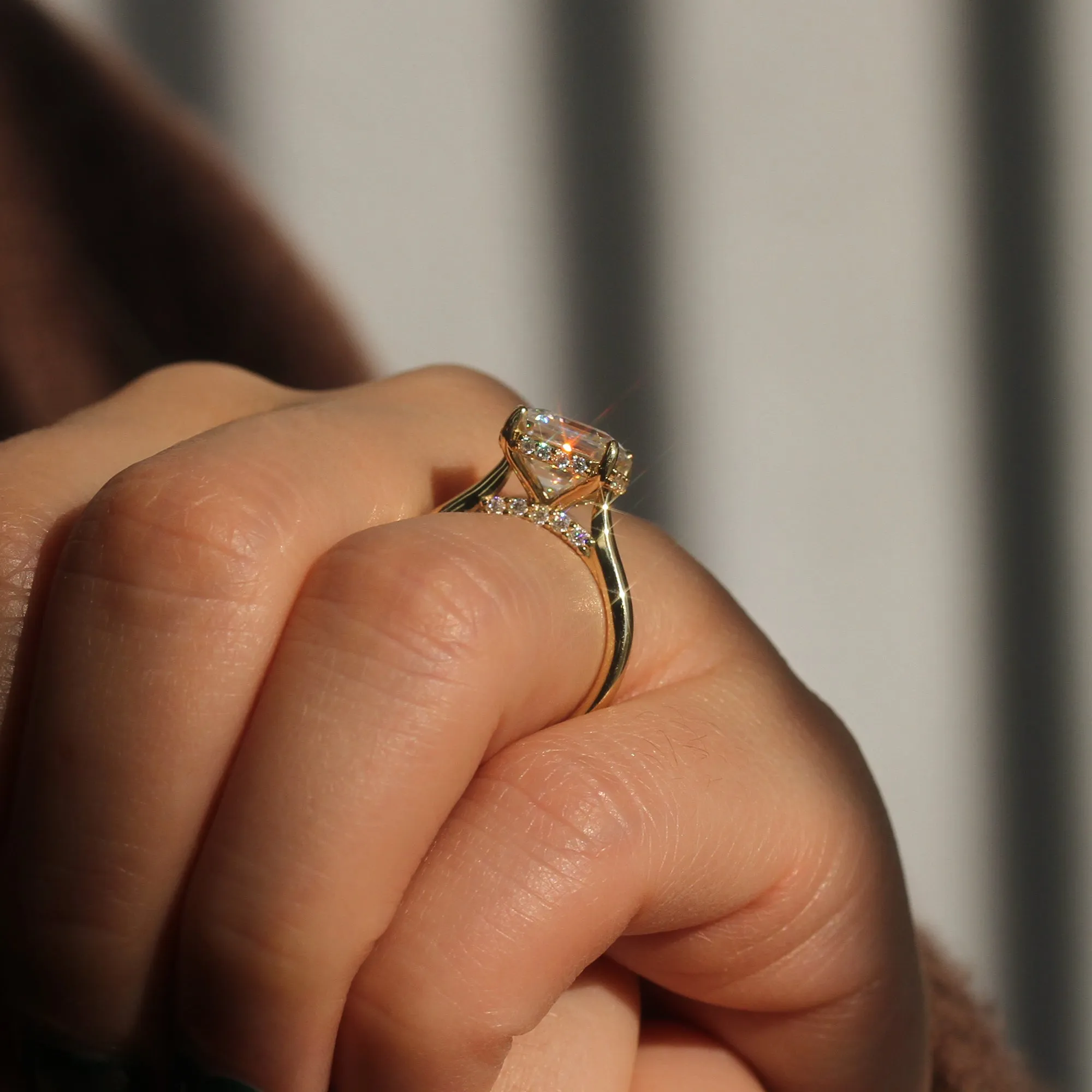 Lustrous Legacy: Hidden Halo 3 Carat Asscher Ring