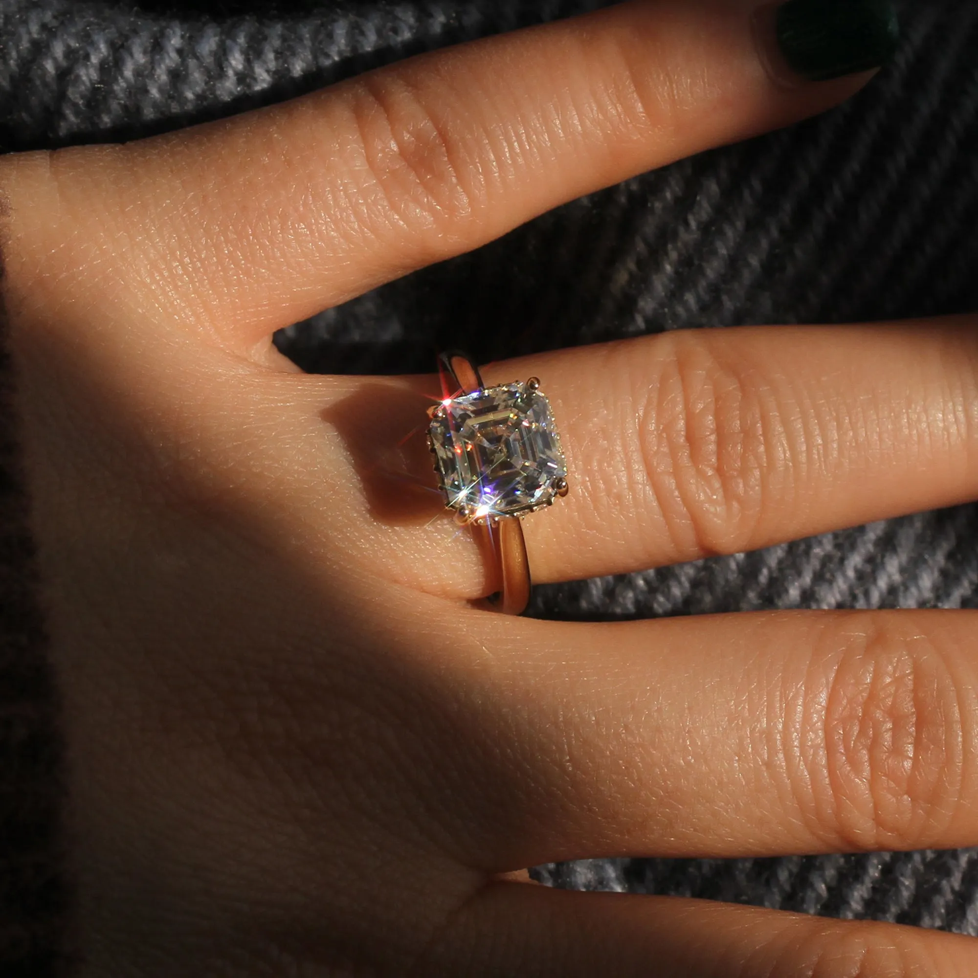 Lustrous Legacy: Hidden Halo 3 Carat Asscher Ring