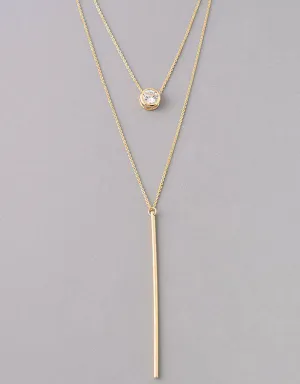 Luxe Oval Double Y Necklace in Gold