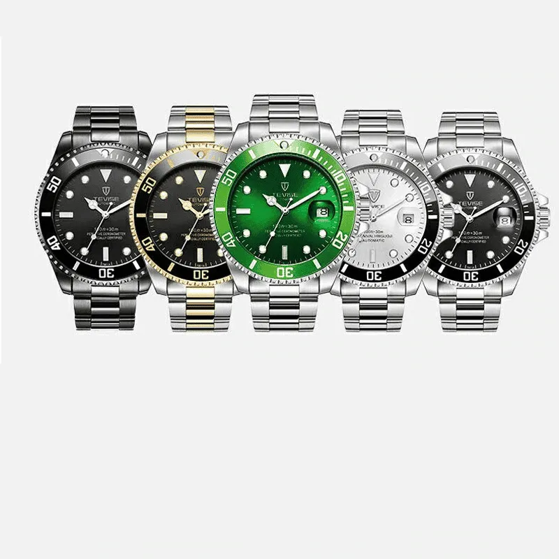 Luxurious Mechanical Watches with Stainless Steel Case and Strap