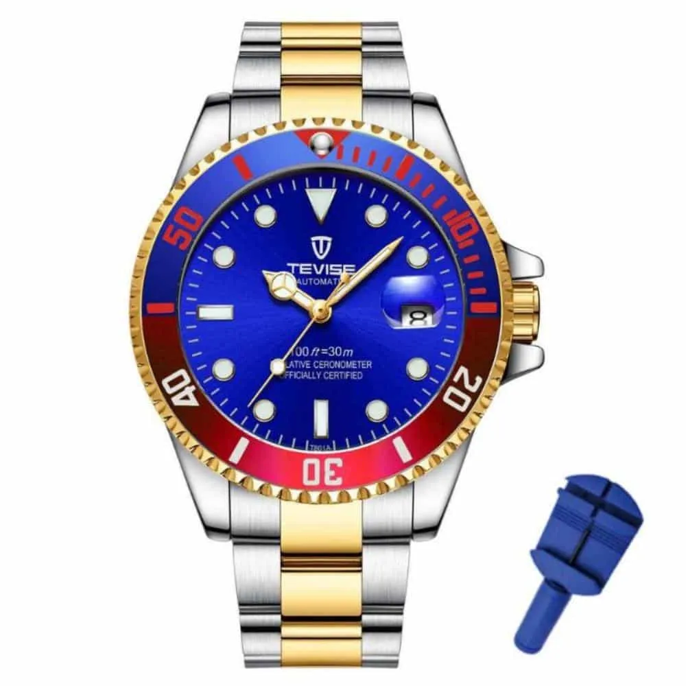 Luxurious Mechanical Watches with Stainless Steel Case and Strap