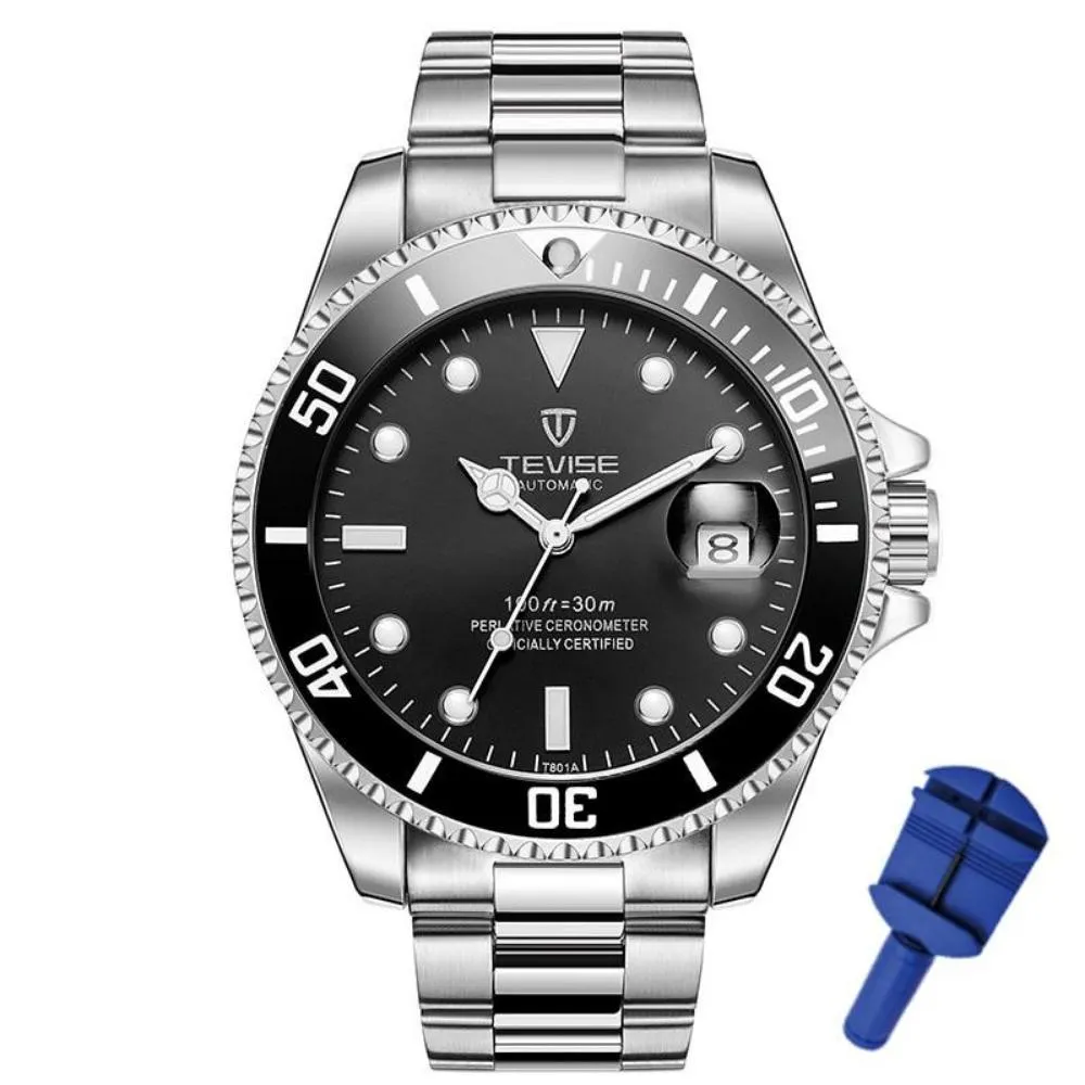 Luxurious Mechanical Watches with Stainless Steel Case and Strap