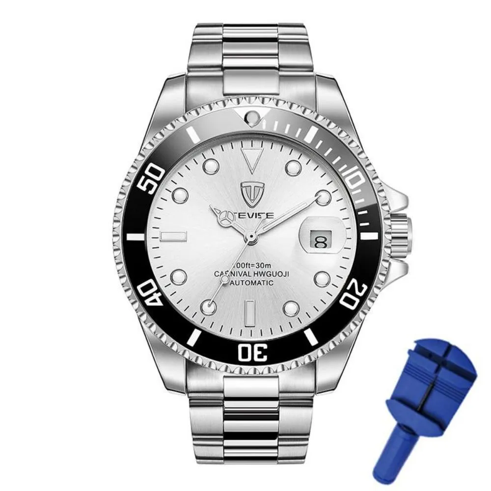 Luxurious Mechanical Watches with Stainless Steel Case and Strap