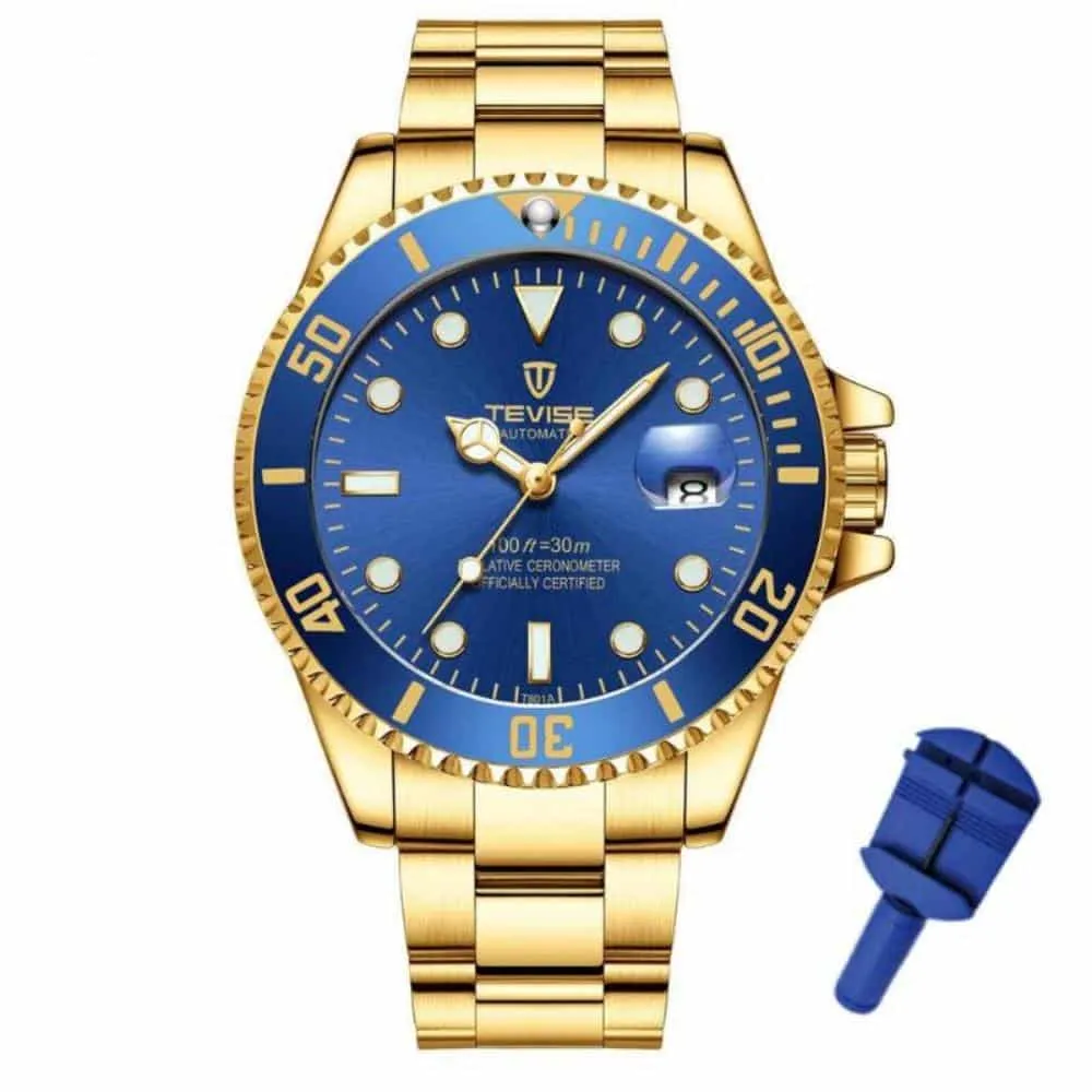 Luxurious Mechanical Watches with Stainless Steel Case and Strap