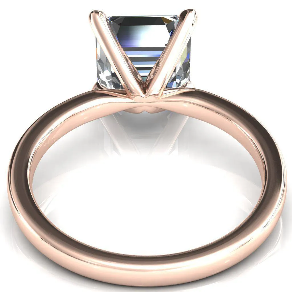 Maise Asscher Moissanite 4 Prong Diamond Accent Engagement Ring