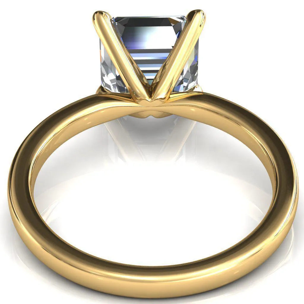 Maise Asscher Moissanite 4 Prong Diamond Accent Engagement Ring